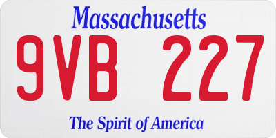 MA license plate 9VB227