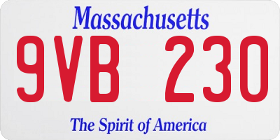 MA license plate 9VB230