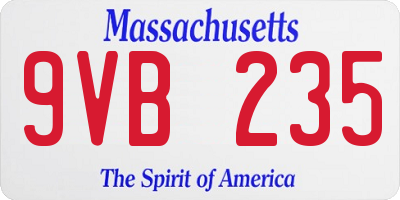 MA license plate 9VB235