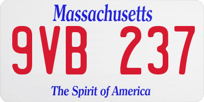 MA license plate 9VB237