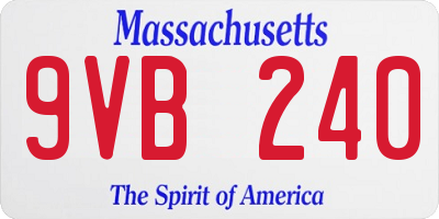 MA license plate 9VB240