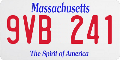 MA license plate 9VB241