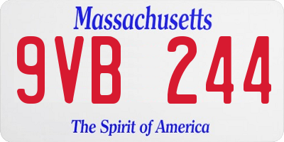 MA license plate 9VB244