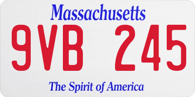 MA license plate 9VB245