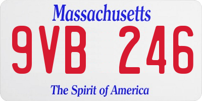 MA license plate 9VB246