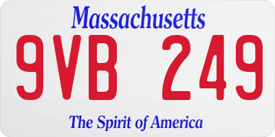 MA license plate 9VB249