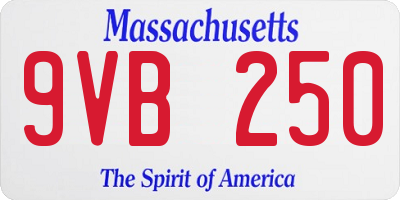 MA license plate 9VB250