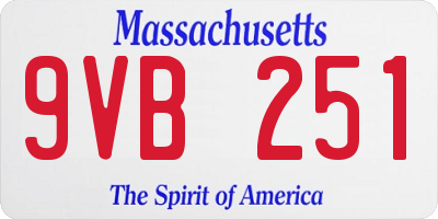 MA license plate 9VB251