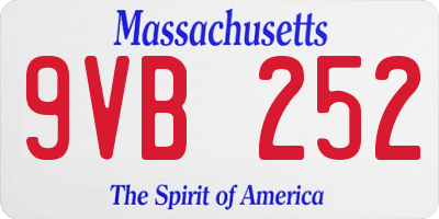 MA license plate 9VB252