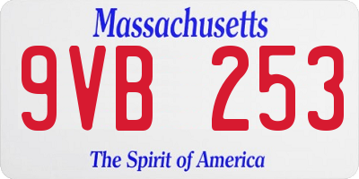 MA license plate 9VB253