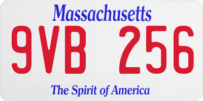 MA license plate 9VB256