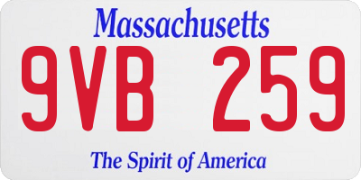 MA license plate 9VB259