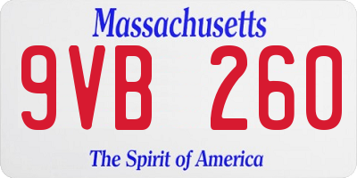 MA license plate 9VB260