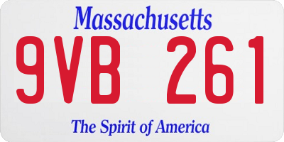 MA license plate 9VB261