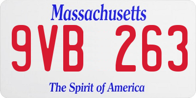 MA license plate 9VB263