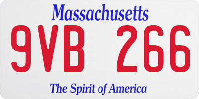 MA license plate 9VB266
