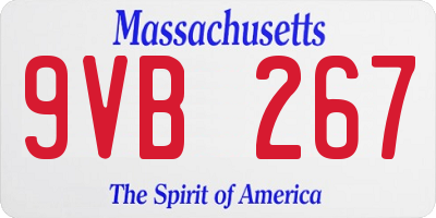 MA license plate 9VB267