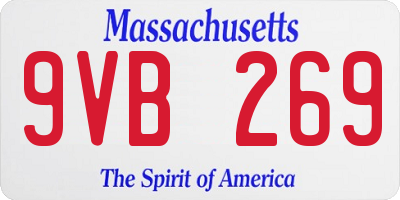 MA license plate 9VB269