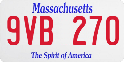 MA license plate 9VB270