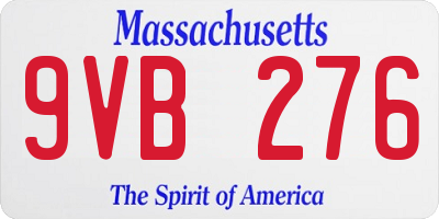 MA license plate 9VB276