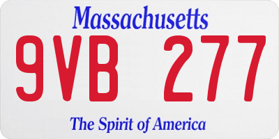 MA license plate 9VB277