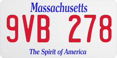 MA license plate 9VB278