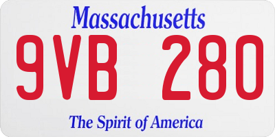 MA license plate 9VB280