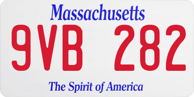 MA license plate 9VB282