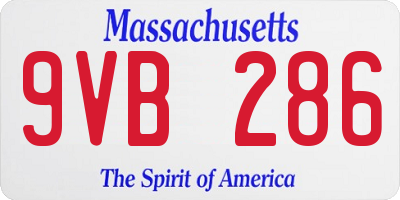 MA license plate 9VB286