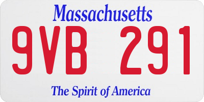 MA license plate 9VB291