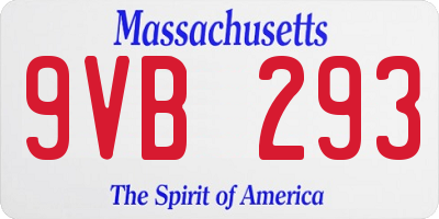 MA license plate 9VB293