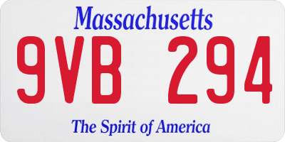 MA license plate 9VB294
