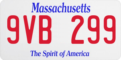 MA license plate 9VB299