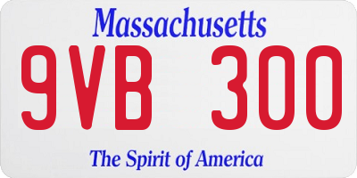 MA license plate 9VB300
