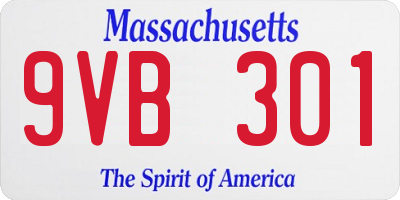 MA license plate 9VB301