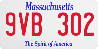 MA license plate 9VB302