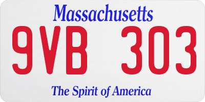 MA license plate 9VB303