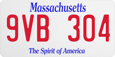 MA license plate 9VB304