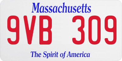 MA license plate 9VB309