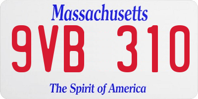 MA license plate 9VB310