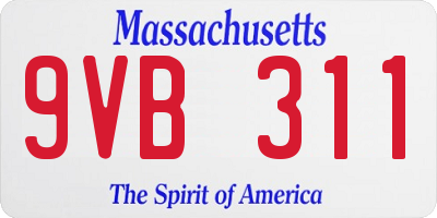 MA license plate 9VB311