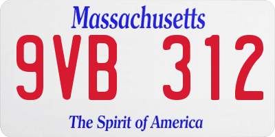 MA license plate 9VB312