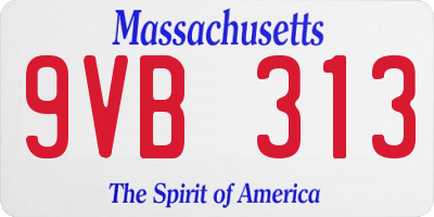 MA license plate 9VB313