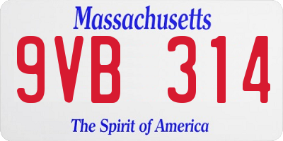 MA license plate 9VB314