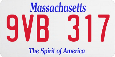 MA license plate 9VB317
