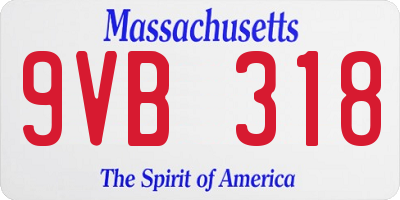 MA license plate 9VB318