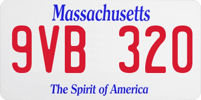 MA license plate 9VB320