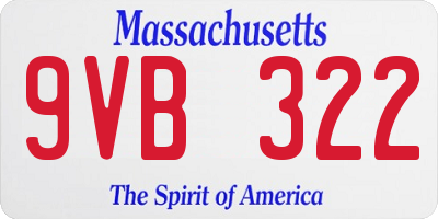 MA license plate 9VB322