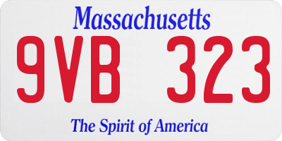 MA license plate 9VB323