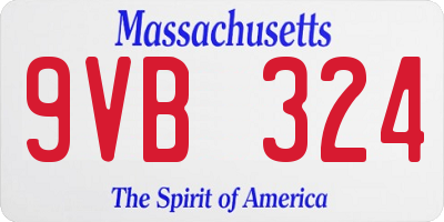 MA license plate 9VB324